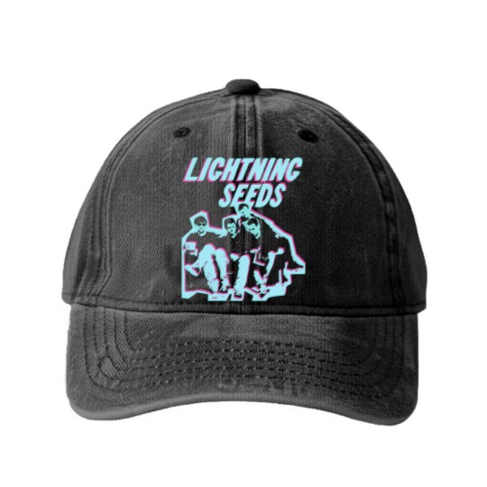Discover Lightning Seeds Distressed Vintage Style 90s Classic Washed Denim Baseball Caps