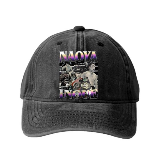 Discover Naoya Inoue, Boxing Washed Denim Baseball Caps, Classic 90s Graphic Washed Denim Baseball Caps, Unisex, Naoya Inoue Vintage Bootleg
