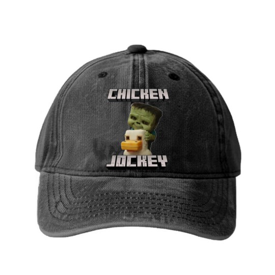 Discover Chicken Jockey Minecraft Movie Washed Denim Baseball Caps, Minecraft Movie Washed Denim Baseball Caps