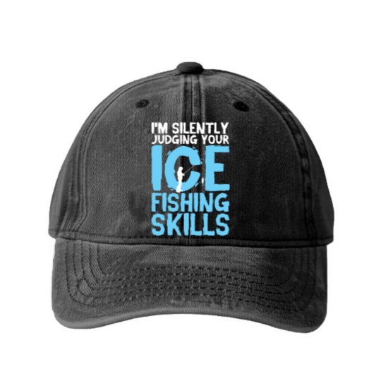 Discover Ice Fishing - Ice Fishing Gift - Washed Denim Baseball Caps