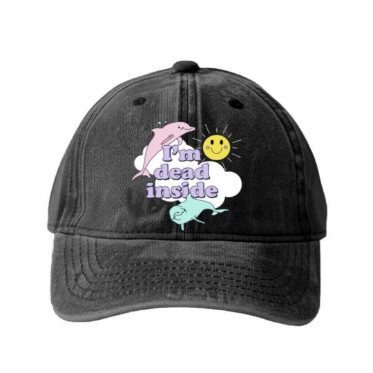 Discover Im Dead Inside Classic - Im Dead Inside Classic - Washed Denim Baseball Caps