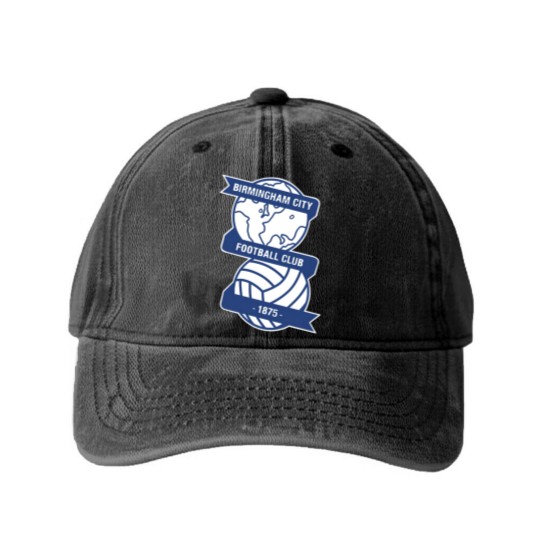 Discover Birmingham City FC Logo Washed Denim Baseball Caps