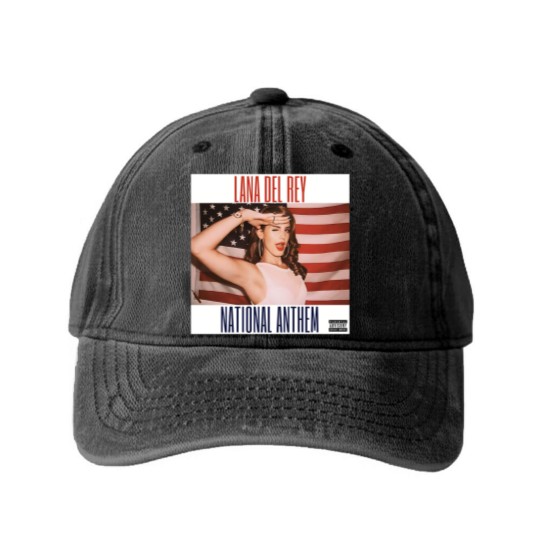 Discover National Anthem Lana Del Rey Washed Denim Baseball Caps Unisex