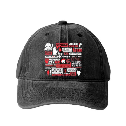 Discover Movie Spoilers Funny Washed Denim Baseball Caps, Men's Women's Sizes (wtb-094)