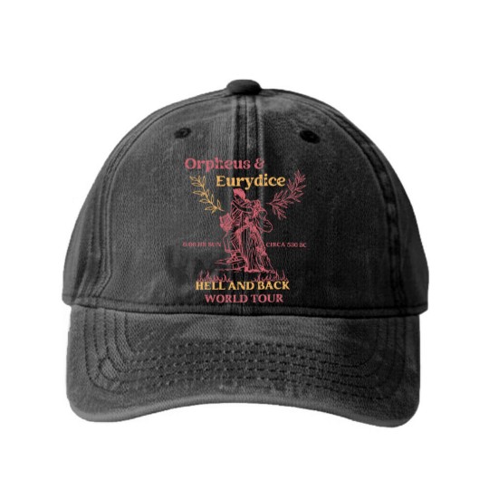 Discover Orpheus and Eurydice Washed Denim Baseball Caps, Mythology Washed Denim Baseball Caps, Vintage Greek Mythology Poet Washed Denim Baseball Caps