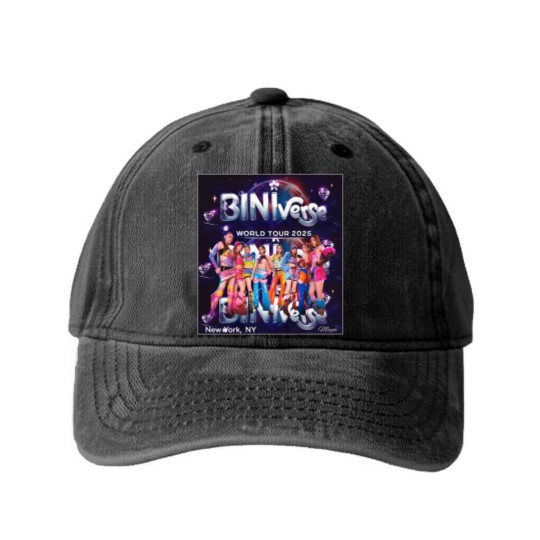 Discover BiniVerse World Tour 2025 Concert Washed Denim Baseball Caps, Bini Blooms Concert Washed Denim Baseball Caps, bini tour concert 2025