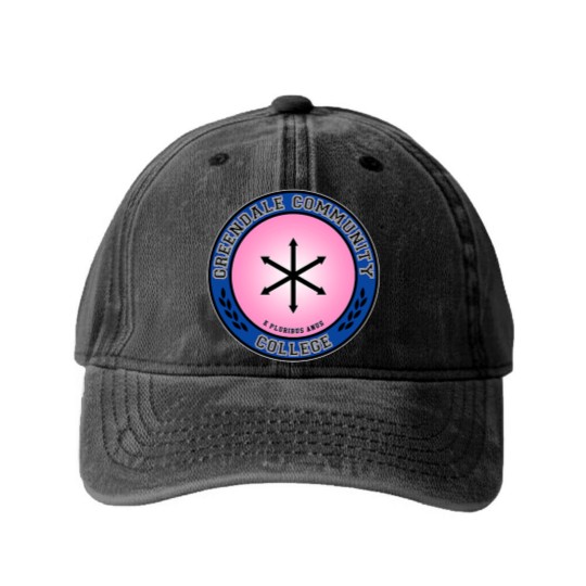 Discover Greendale Community College Washed Denim Baseball Caps