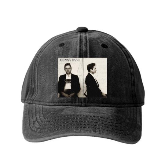 Discover Johnny Cash Mugshot Country Rock Washed Denim Baseball Caps. Johnny Cash