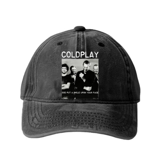 Discover Coldplay World Tour 2025 Washed Denim Baseball Caps, Gift Washed Denim Baseball Caps For Coldplay Fans