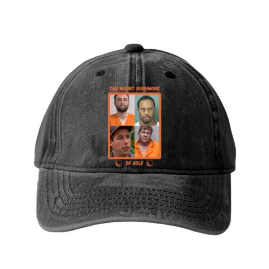 Discover Mount Rushmore of Golf Washed Denim Baseball Caps, Funny Golf Washed Denim Baseball Caps, Tiger Washed Denim Baseball Caps, Free Scottie