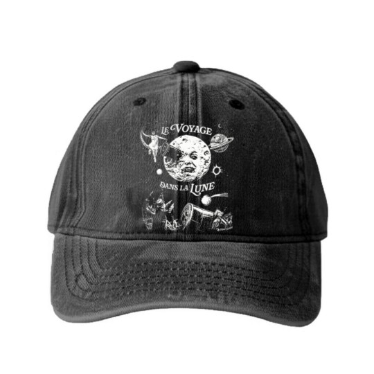 Discover A Trip To The Moon Le Voyage Dans La Lune 1902 Silent Film Unisex Classic Washed Denim Baseball Caps