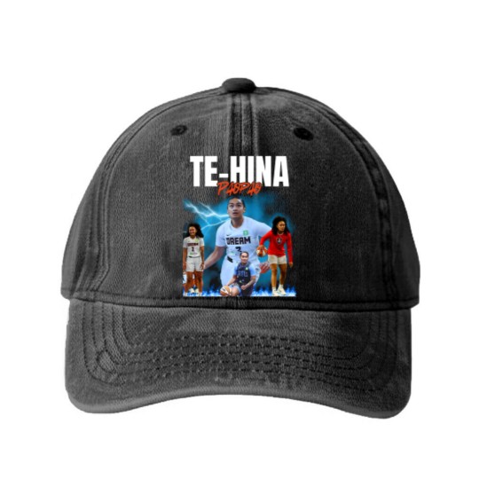 Discover Te-Hina Paopao Graphic Basketball Washed Denim Baseball Caps, Unisex Sports Washed Denim Baseball Caps