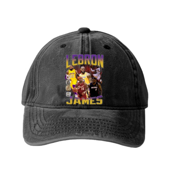 Discover Basketball Legend LeBron James Washed Denim Baseball Caps