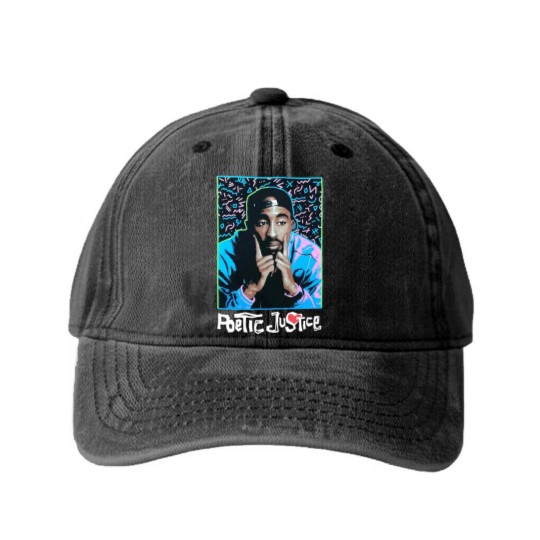 Discover Tupac Shakur Poetic Justice Black Washed Denim Baseball Caps - NWT