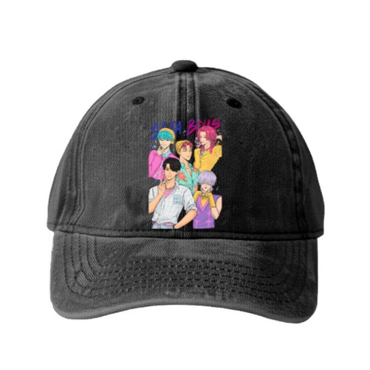 Discover Saja Boy Unisex 2025 Multicolor Washed Denim Baseball Caps