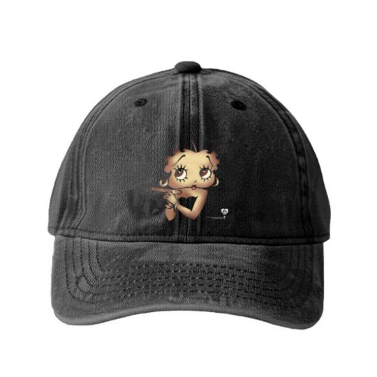 Discover Betty Boops 90s Washed Denim Baseball Caps
