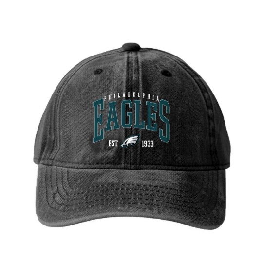 Discover Eagles Football Est. 1933 Baseball Caps, PA Football fans gift, Sundays Are For The Birds, Philly Fan Gift Washed Denim Baseball Caps