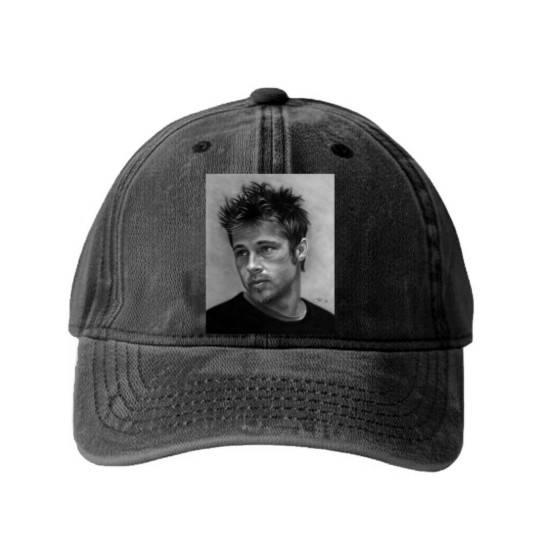 Discover Brad Pitt drawing Classic Unisex Washed Denim Baseball Caps
