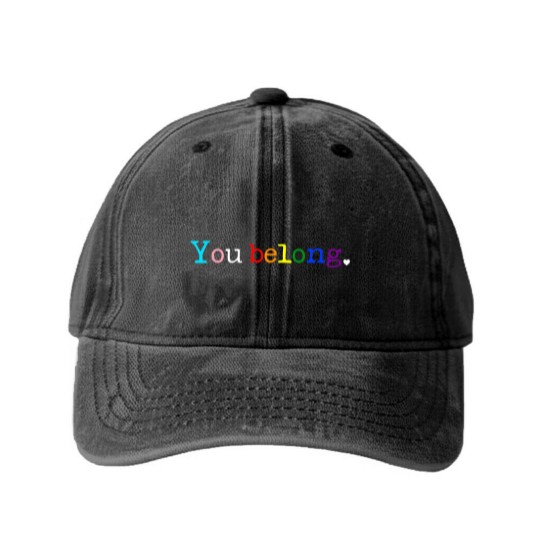 Discover Gay Pride LGBT Support And Respect You Belong Transgender Washed Denim Baseball Caps