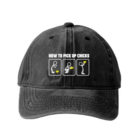 Discover How to Pick Up Chicks Washed Denim Baseball Caps