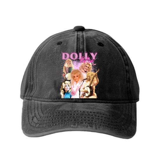 Discover Vintage Dolly Parton Country Music Fan NashvilleT Washed Denim Baseball Caps