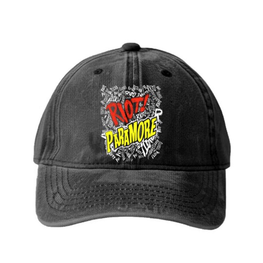 Discover Riot Paramore Washed Denim Baseball Caps, Rock Band Washed Denim Baseball Caps, Paramore 90s Washed Denim Baseball Caps