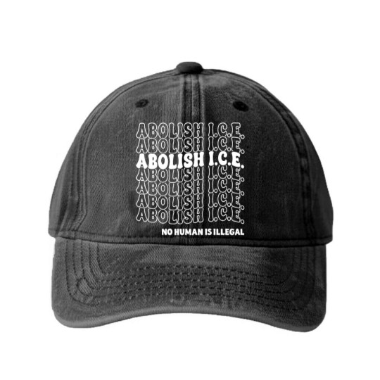 Discover Abolish ICE Washed Denim Baseball Caps