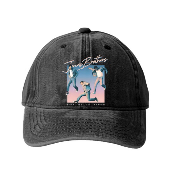 Discover Jonas Brothers Love Me To Heaven Single Cover Retro Washed Denim Baseball Caps