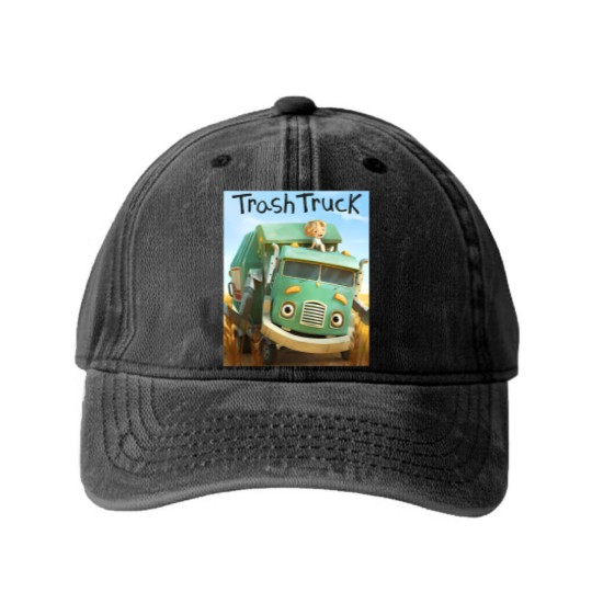 Discover hank and trash truck cartoon Washed Denim Baseball Caps