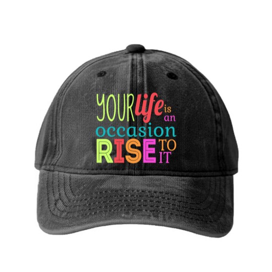 Discover Your life is an occasion, rise to it Washed Denim Baseball Caps