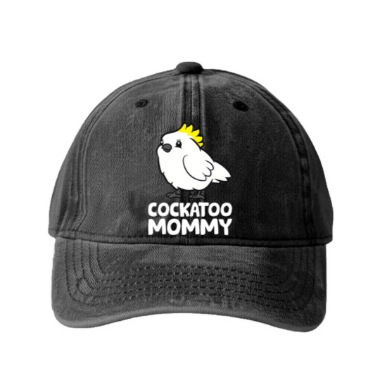 Discover Cockatoo Mommy Funny Cockatoo Washed Denim Baseball Caps