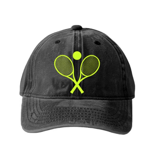 Discover Tennis tennis racket tennis ball Washed Denim Baseball Caps