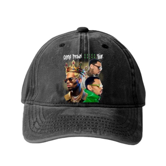 Discover Chris Brown Washed Denim Baseball Caps, Chris Brown 11:11 Tour 2024 Washed Denim Baseball Caps, Chris Brown Breezy Washed Denim Baseball Caps