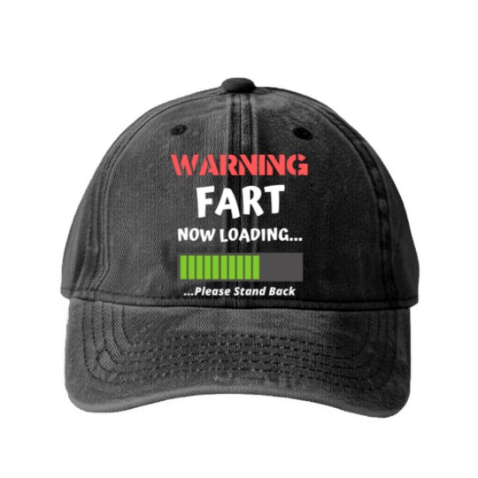 Discover Fart Now Loading Rude Offensive Fart Humor Washed Denim Baseball Caps