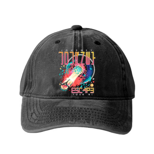 Discover Journey Band Washed Denim Baseball Caps, 2023 Tour