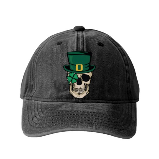 Discover Skull St Patrick's Day Washed Denim Baseball Caps, Horror St Patrick's Day Washed Denim Baseball Caps, Lucky Irish Washed Denim Baseball Caps, Shamrock Washed Denim Baseball Caps