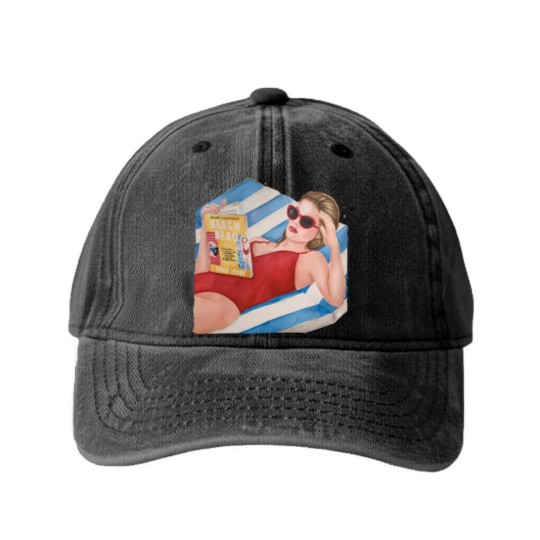 Discover Beach Read by Emily Henry book Washed Denim Baseball Caps | Super soft cotton bookish Washed Denim Baseball Caps
