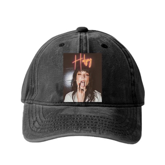 Discover Halsey Vintage Style Photoshoot Washed Denim Baseball Caps, Halsey Aesthetic Washed Denim Baseball Caps