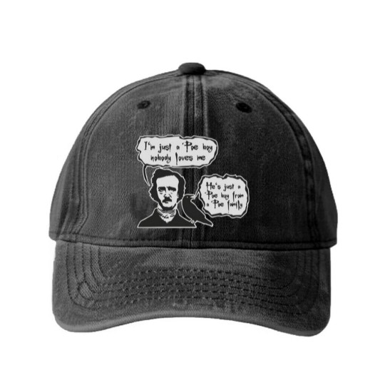 Discover BOHEMIAN POE Edgar Allan Poe RAVEN Washed Denim Baseball Caps