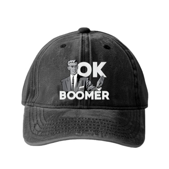 Discover Funny Millennial OK Boomer Humor  Saying Washed Denim Baseball Caps