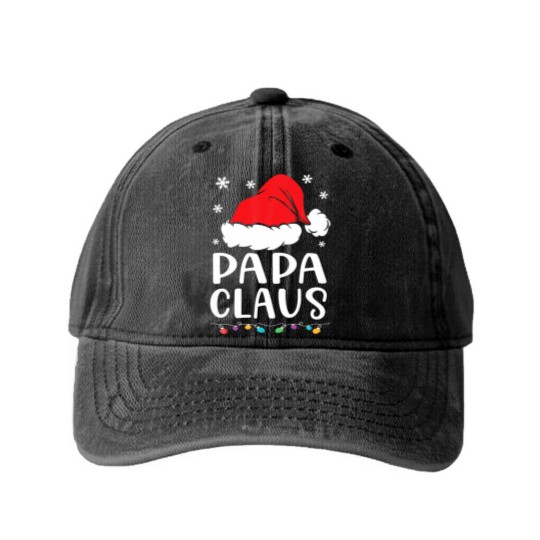 Discover Papa Claus Family Matching Papa Claus Pajama Washed Denim Baseball Caps