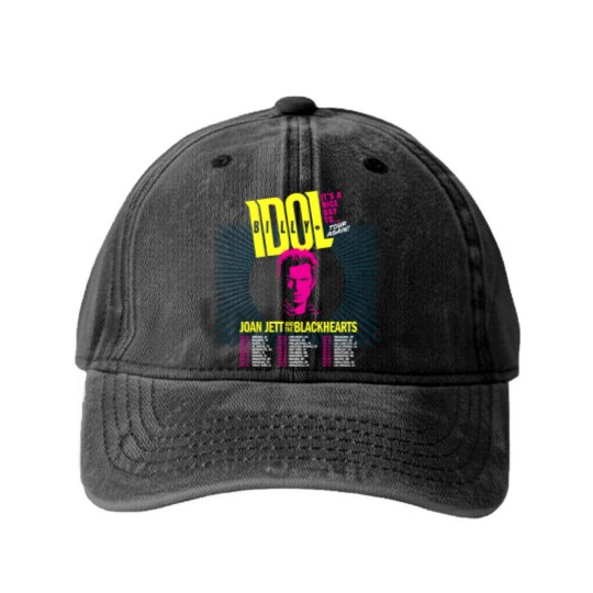 Discover Billy Idol It s a Nice Day to Tour Again Tour 2025 All Size Washed Denim Baseball Caps