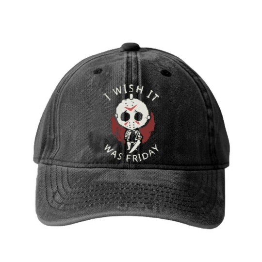 Discover I Wish it was Friday Washed Denim Baseball Caps
