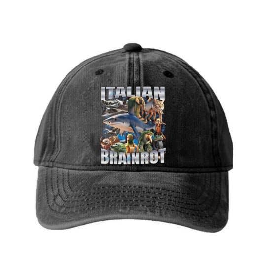 Discover Italian Brain Tralalero Tralala - Tralalero Tralala - Washed Denim Baseball Caps