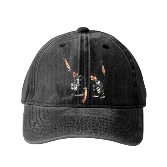 Discover Tommie-Smith-John-Carlos-And-The-1968-Black-Power-Salute BEAUTY Washed Denim Baseball Caps