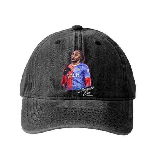Discover Eberechi Eze Washed Denim Baseball Caps, Crystal Palace Washed Denim Baseball Caps, Soccer Washed Denim Baseball Caps