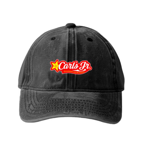 Discover carl's jr burger logo Washed Denim Baseball Caps