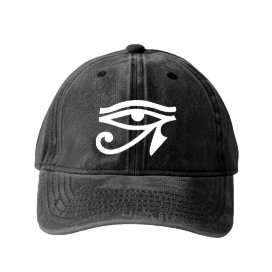 Discover Eye Ra Horus Black Washed Denim Baseball Caps