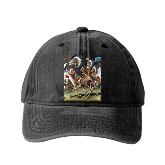 Discover Native American Dead Indian Warriors Washed Denim Baseball Caps