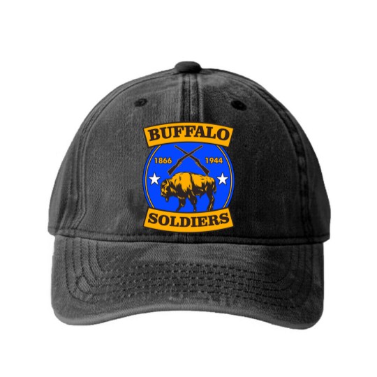Discover Buffalo Soldiers T-ShirtBUFFALO SOLDIERS REGIMENT LOGO T-Shirt_by theanomalius_merch_ Washed Denim Baseball Caps